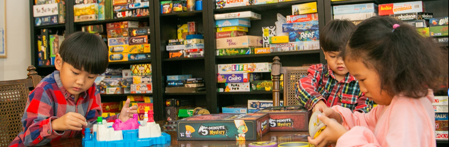 Guests playing board games over coffee